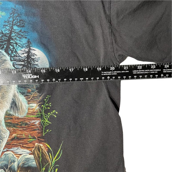 Vintage Wild Wear Wolf Print Shirt Black Size Large - Picture 4 of 5